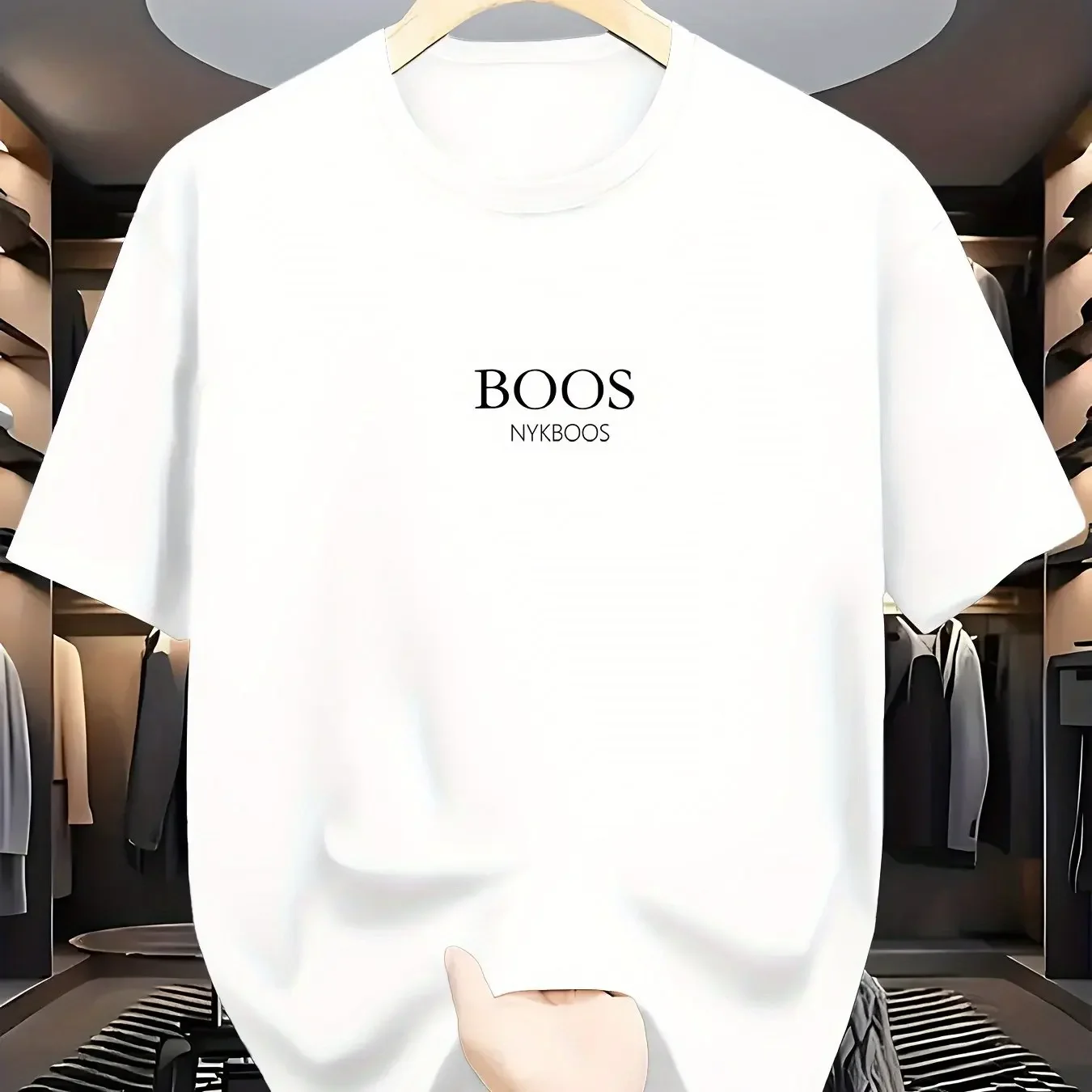 Men'sMinimalist Letter T-Shirt Breathable Wrinkle-Resistant Short Sleeve Tee Premium Business Casual Top for Daily Wear