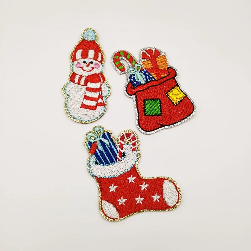 Oversized Christmas Ironing Patch Santa Claus Snowman Jacket Hoodie Sticker Clothing Decoration Accessories Embroidery Badge