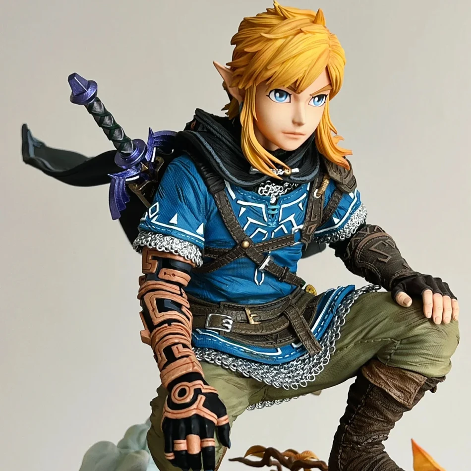 ฟิกเกอร์อนิเมะ ลิงค์ จากเกม The Legend of Zelda: Tears of the Kingdom ขนาด 12 ซม. ท่าทางยองตัว  โมเดลพีวีซี ของสะสม ของตกแต่ง ของขวัญ