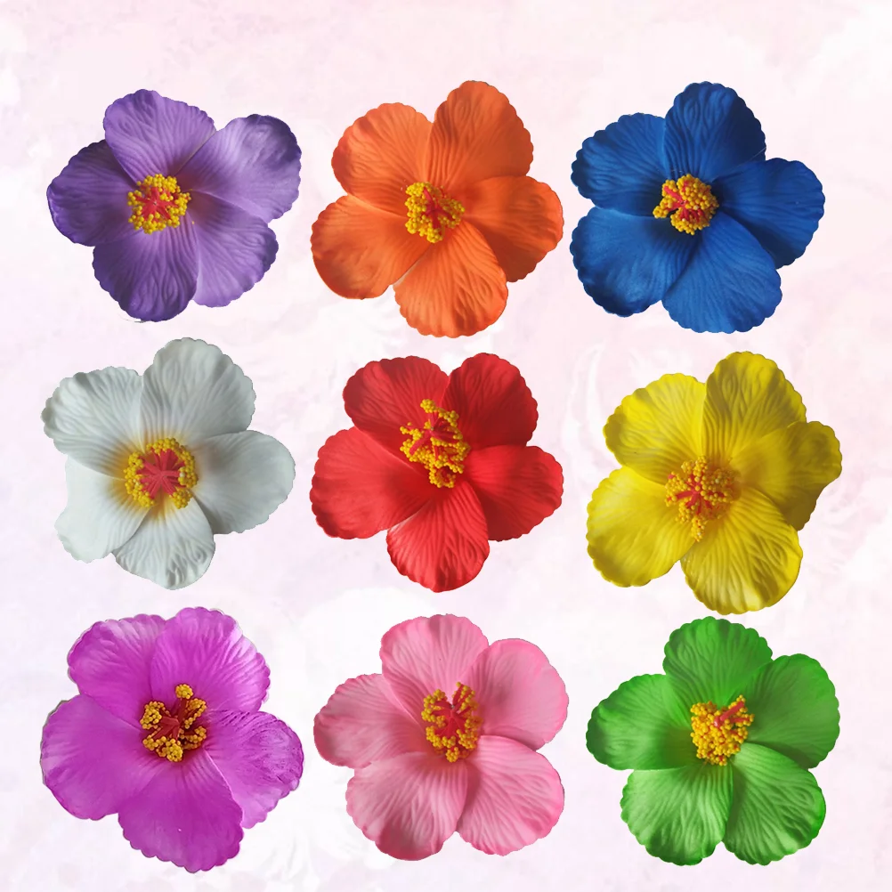 9 Pcs Plumeria Hair Clip Hawaiian Flowers for Accessories Frangipani Clips Decorations
