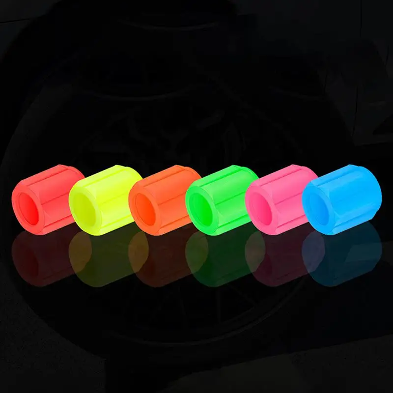 Night Glowing Luminous Valve Caps 1/4Pcs Waterproof Fluorescent Cover Universal for Moto Bicycle Car Wheel Tire Accessory