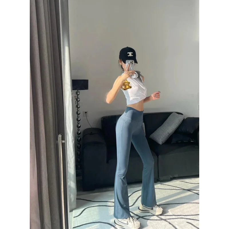 Women Yoga Pants Boot Cut High Waist Spring Summer Slim Fit Pant Female Tracksuit Lady Sexy Straight Chic Gym Trousers P01