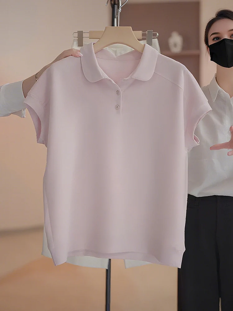 

Ele Unique Pure Color irt ort Sve Женская футболка больших размеров для похудения Летний свободный крой для поездок на работу