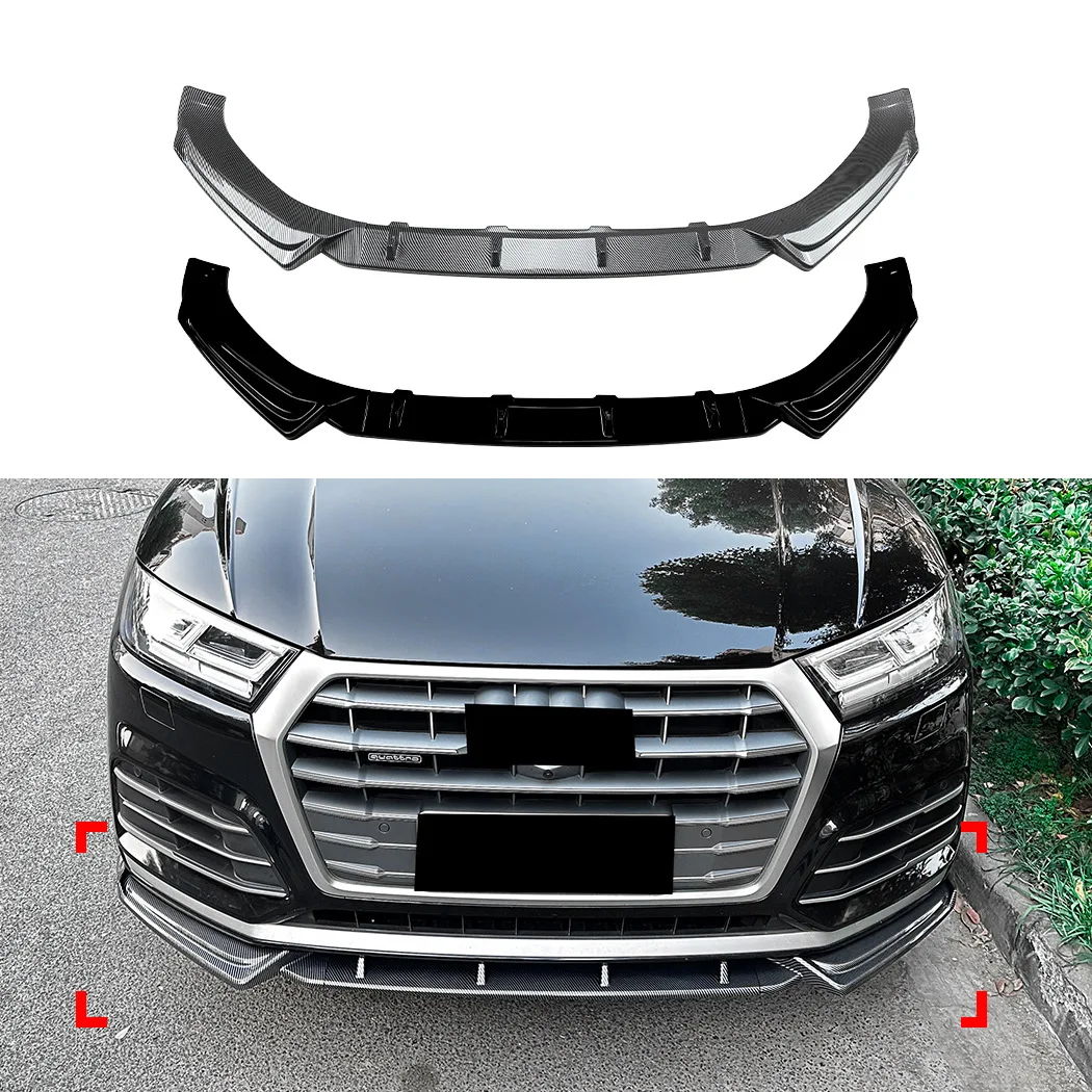

For Audi Q5 SQ5 FY Sline 2018 2019 2020 Pre-Facelift Front Bumper Lip Spoiler Diffuser Splitter ABS Gloss Black BodyKit Tuning