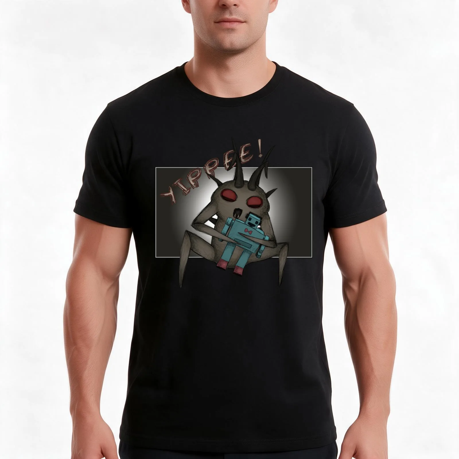 Yippee! Hoarding Bug T-Shirt, Summer Casual Cotton Tee, Oversized Streetwear Tops, Vintage Graphic Print, Loose Fit Short Sleeve