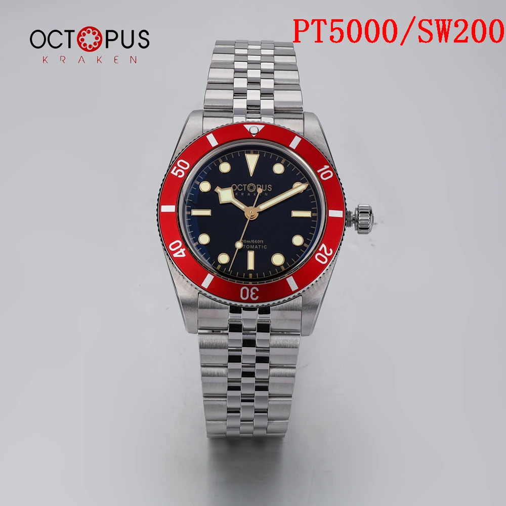 Octopus Kraken 2026 New 37mm Luxury Brand PT/SW Automatic Mechanical Men's Watch Sapphire Stainless Steel 20Bar Diving BGW-9 Man