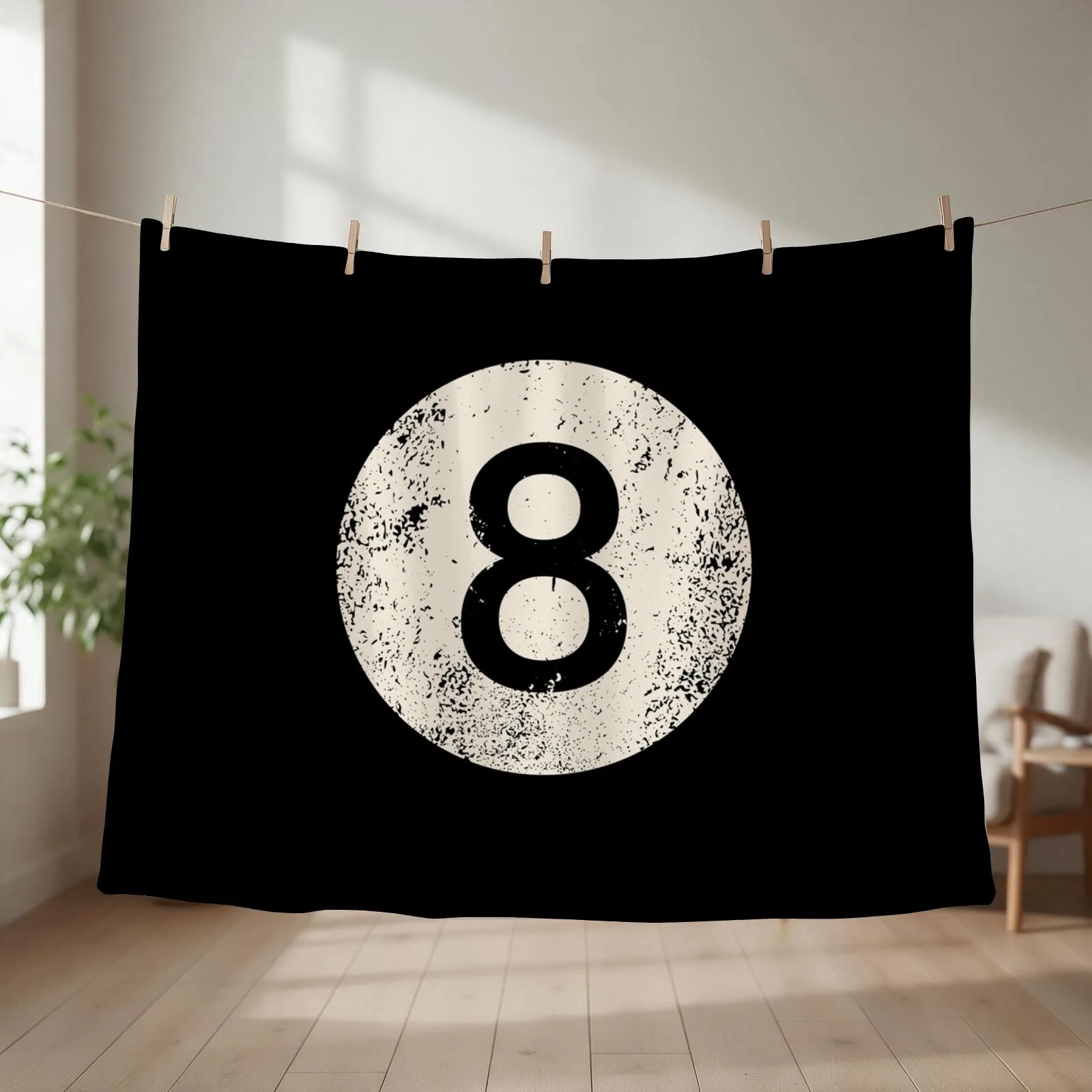 Black pool billiard ball number 8 Pool 8 Ball vintage Throw Blanket Stuffeds warm for winter For Baby sofa bed Blankets