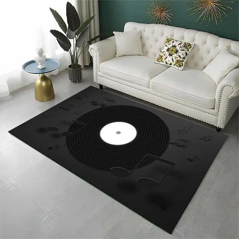 Retro DJ Vinyl Record Music Large Area Rug Non-slip Durable Carpet for Bedroom Living Room Sofa Doormat Home Decor Floor Mat