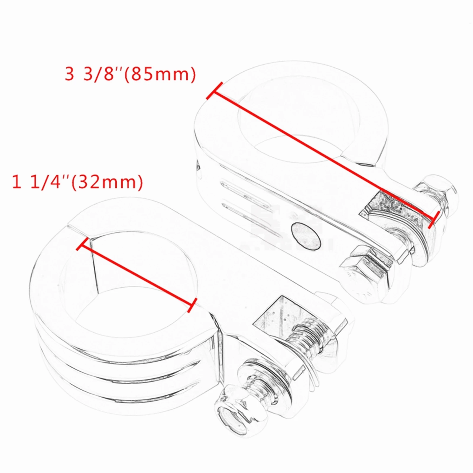 For Harley Dyna ( 38MM/32MM Engine Guard Bar ) Foot Peg Mount Clamp Bracket Padal Rest Fixed Trestle Support