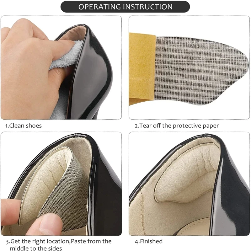 4Pcs/8Pcs Frauen High Heel Pad Anpassen Größe Klebstoff Heels Pads Liner Griffe Schutz Aufkleber Schmerzen Relief fuß Pflege Produkte – Detail 9