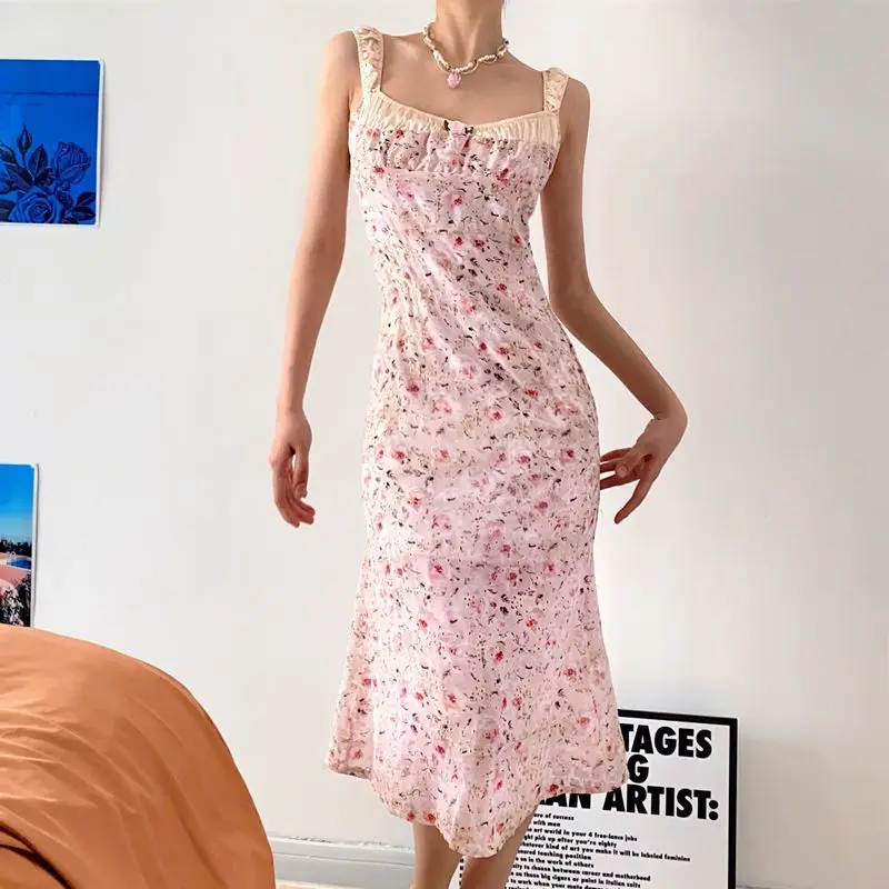 Robe mi-longue imprimée pour femmes, vêtements simples, mode européenne et américaine, fibre polyvalente, décontractée, été, nouveau