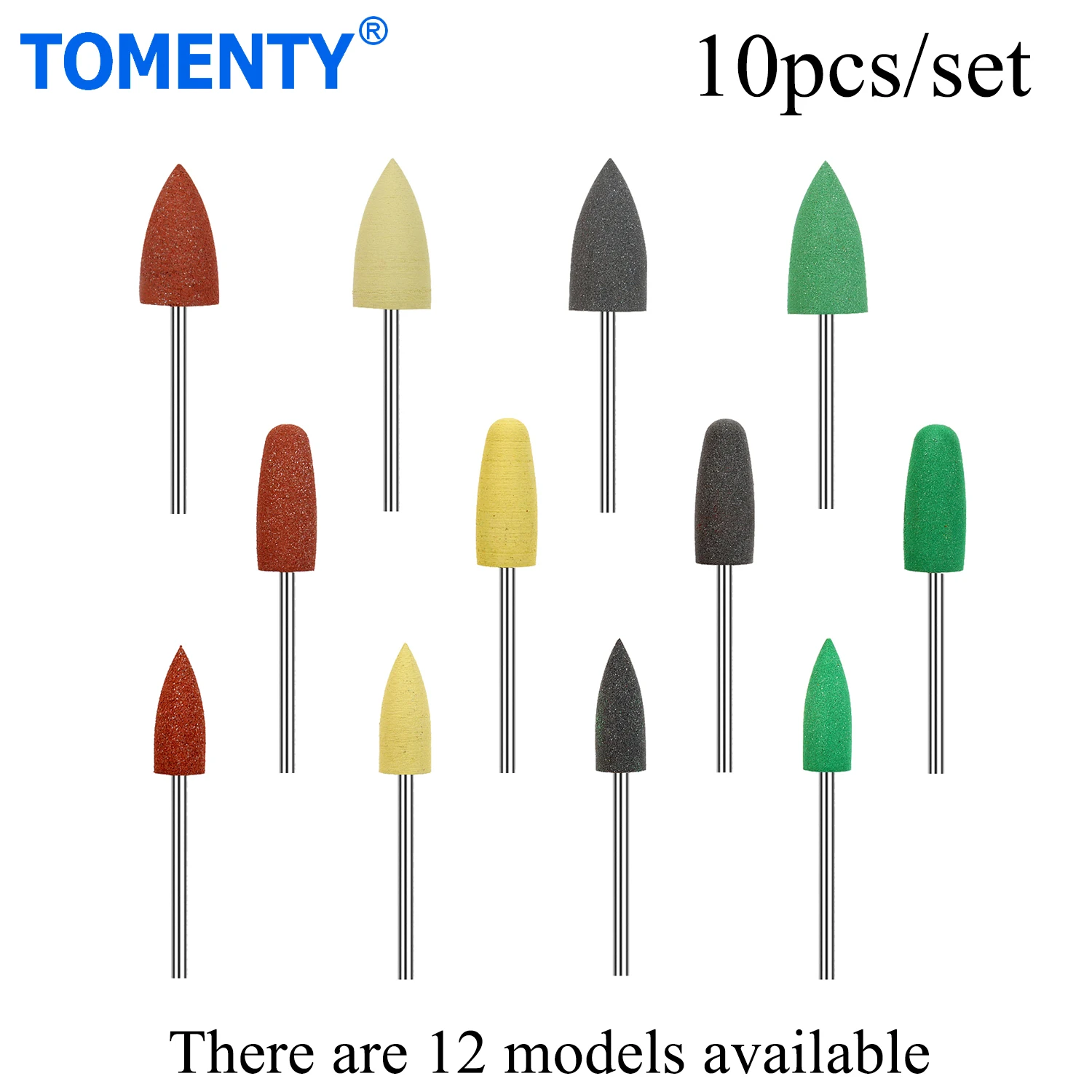 TOMenty ดอกสว่านสำหรับขัดฟอกสีฟัน2.35มม. ดอกสว่านสำหรับขัดฟันขนาด10ชิ้น/เซ็ตที่กรอเล็บ