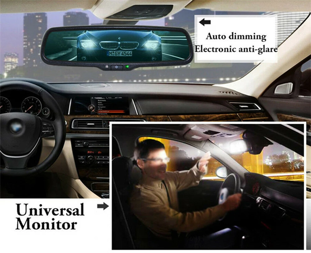 IPoster-espejo retrovisor de coche para Hyundai, Kia, Renault, Ford, Toyota, electrónica, atenuación automática, antideslumbrante, soporte No1,