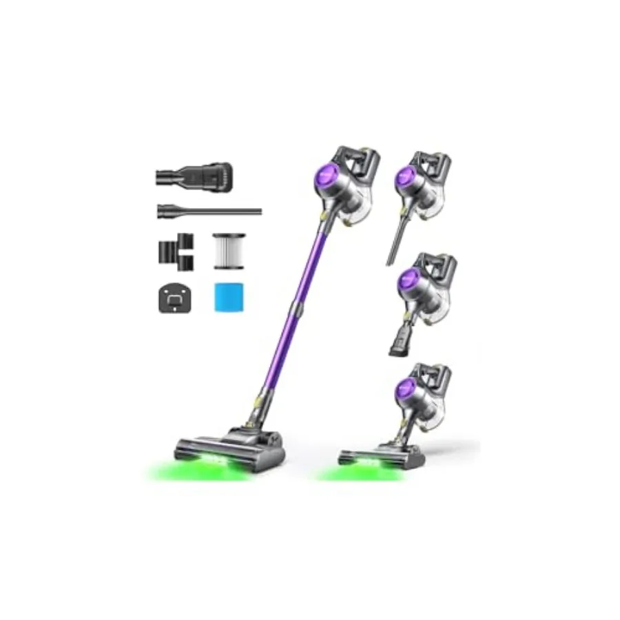 Cordless Vacuum Cleaner 40Kpa Powerful Suction Stick Vacuum Cleaners for Home 45 Mins Runtime 1.6L Dust Box Anti-Tangle 8-in-1