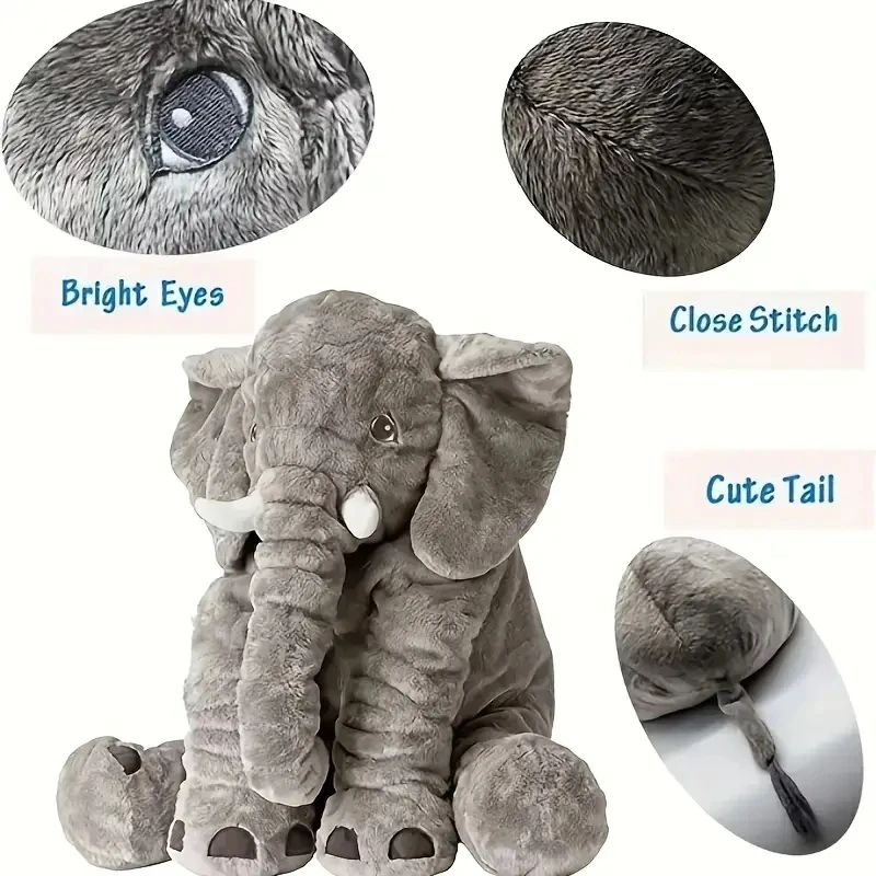 1pc Elephant Design Pet Grinding Teeth Plush Toy Durable Chew Toy ForDog Interactive Supply