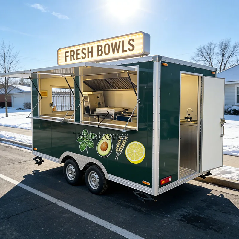 

Fast Food Truck Bbq Hot Dog Commercial Concession Container Mobile Kitchen Street Fully Equipped Food Truck Trailer for Sale