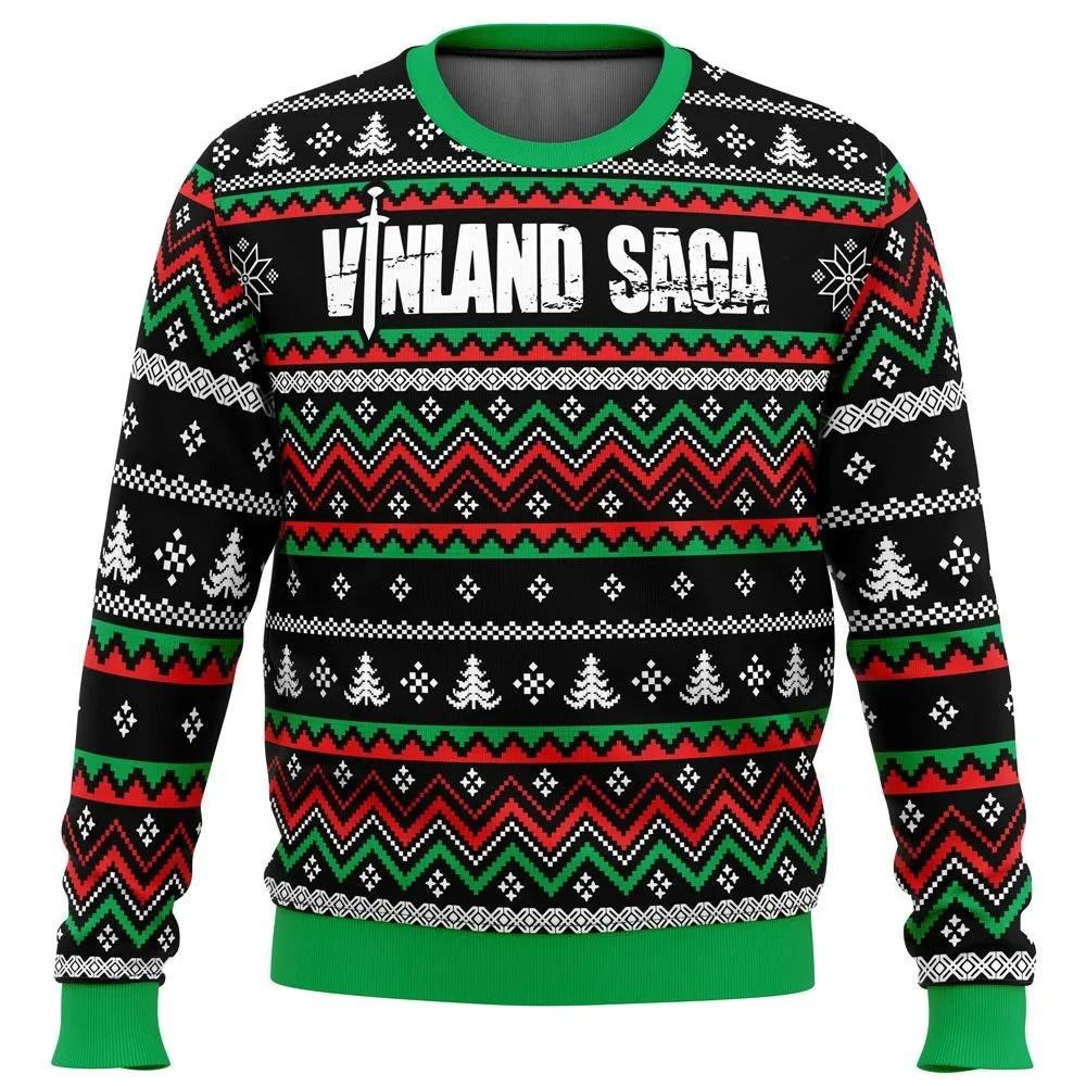 See You In Valhalla Vinland Saga Christmas Sweater Gift Santa Claus Pullover Men 3D Sweatshirt And T