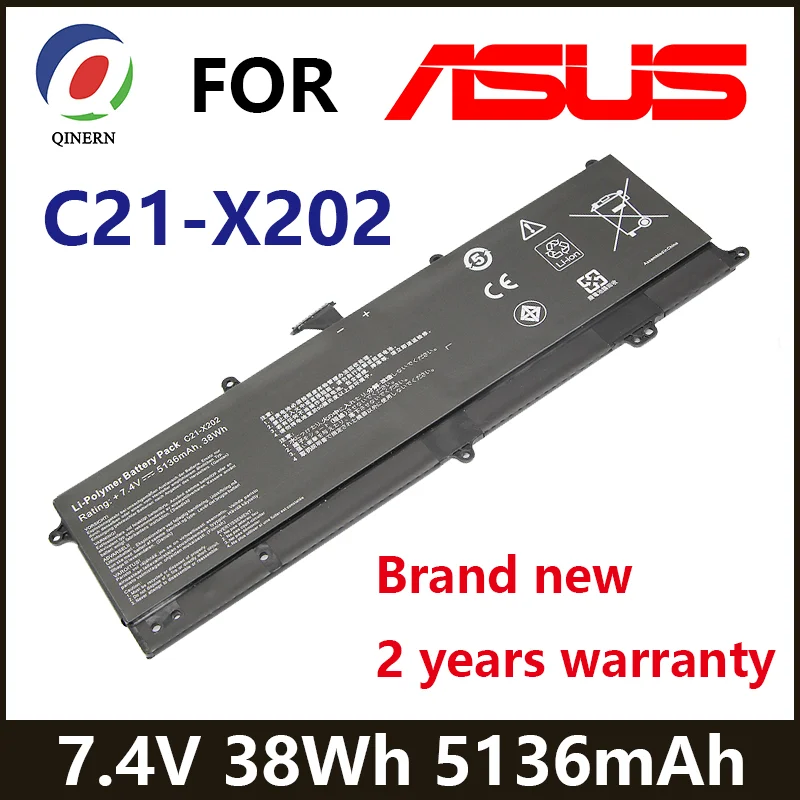 

C21-X202 38Wh 7.4V Laptop Battery for ASUS VivoBook S200 S200E X201 X201E X202 X202E S200E-CT209H S200E-CT182H S200E-CT1