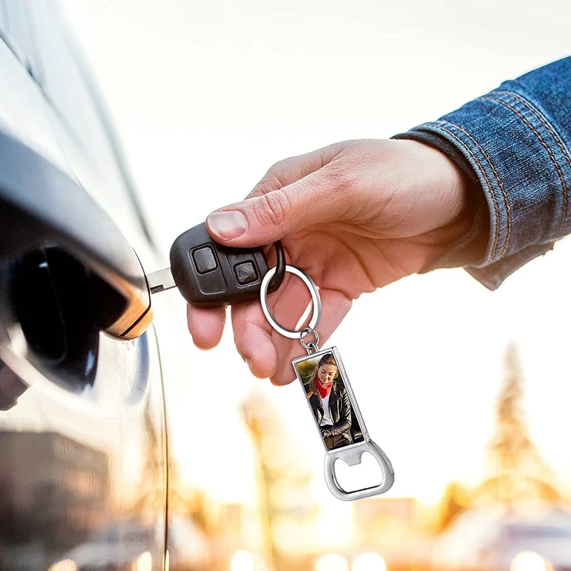 10 шт., пустые брелки для сублимации, сублимационная металлическая открывалка для бутылок, пустой брелок для ключей, алюминиевый брелок для передачи тепла-ABJU