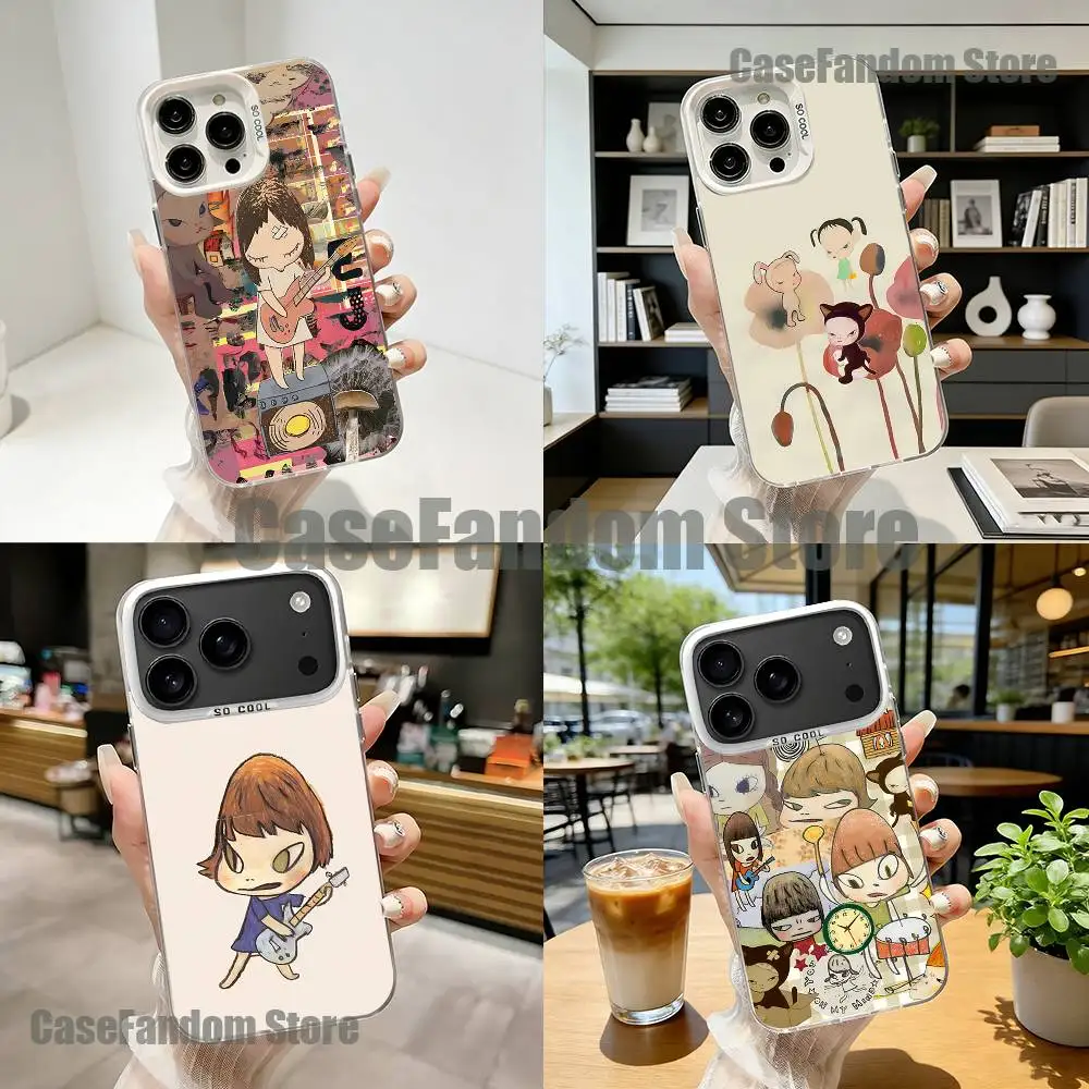 

Cute Y-Yoshitomo Nara Phone Case For iPhone 17,16,15,14,13,12,11,Pro,XS,Max,Plus,Mini,SE4,E White Matte Shockproof Cover