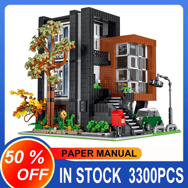 

MOKE 10205 Modern villa 3300pcs Mode Street View Set Modular Building Block Brick Puzzle Toys Christmas Gift For Kids