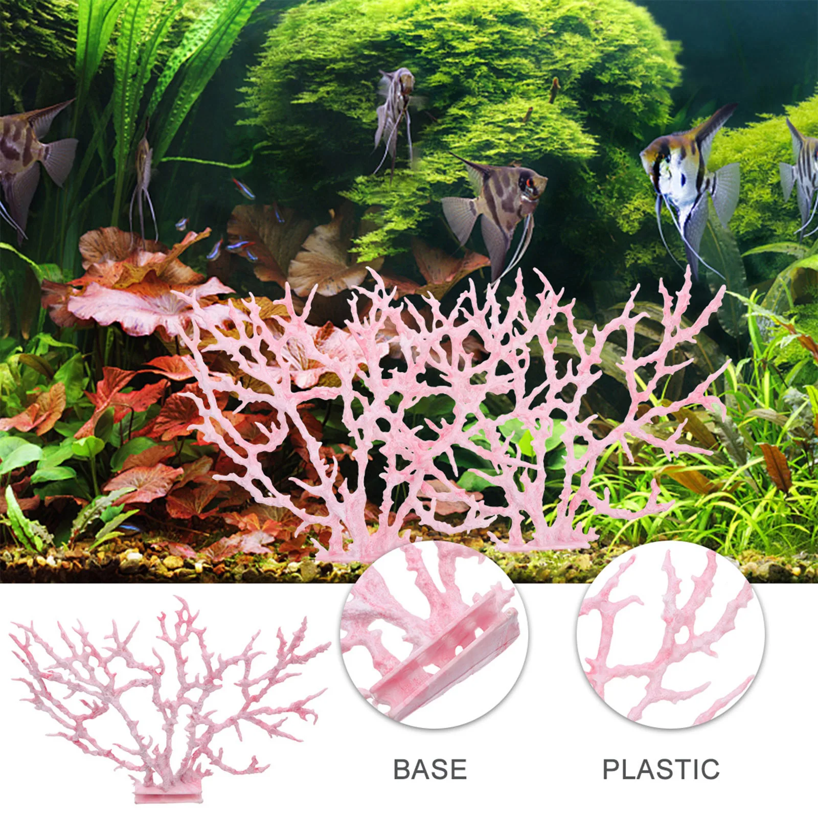 

1Pcs Artificial Coral Aquarium Decoration Plastic Underwater Coral Ornament Fish Tank Landscape Resin Branch Vivid Safe for Fish
