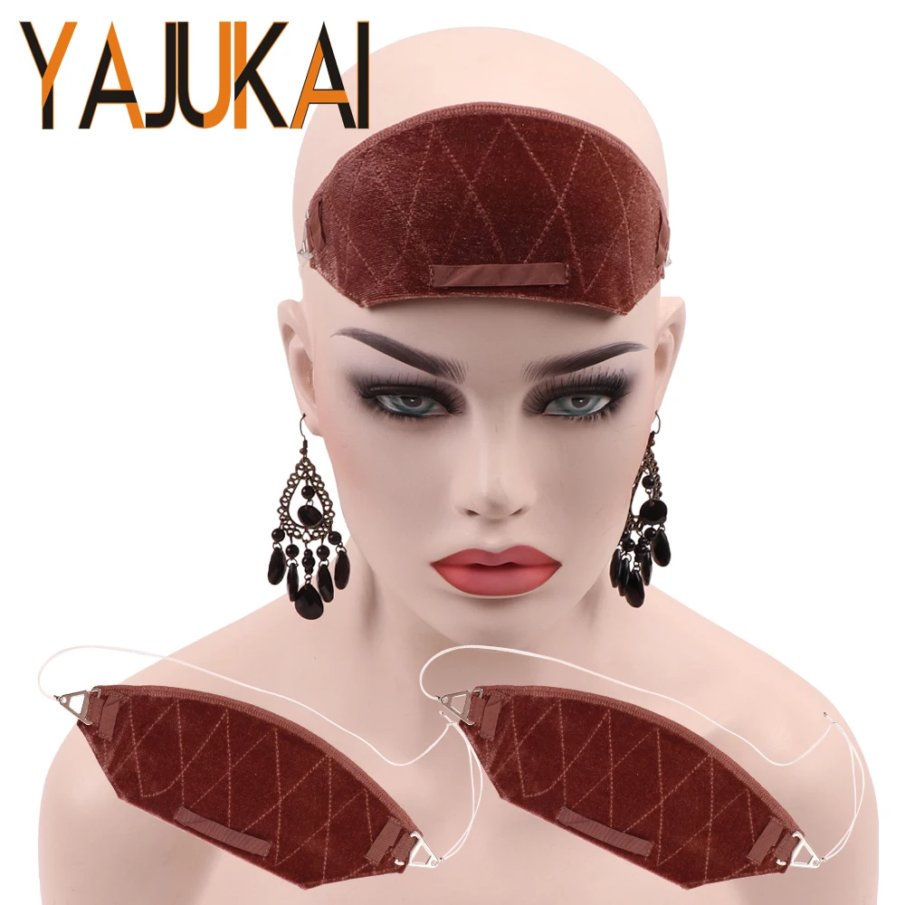 Adjustable Fishwire Velvet Wig Grip Band - Non-Slip, Comfortable Headband for Women's Glueless Wigs Black Brown Beige Coffee