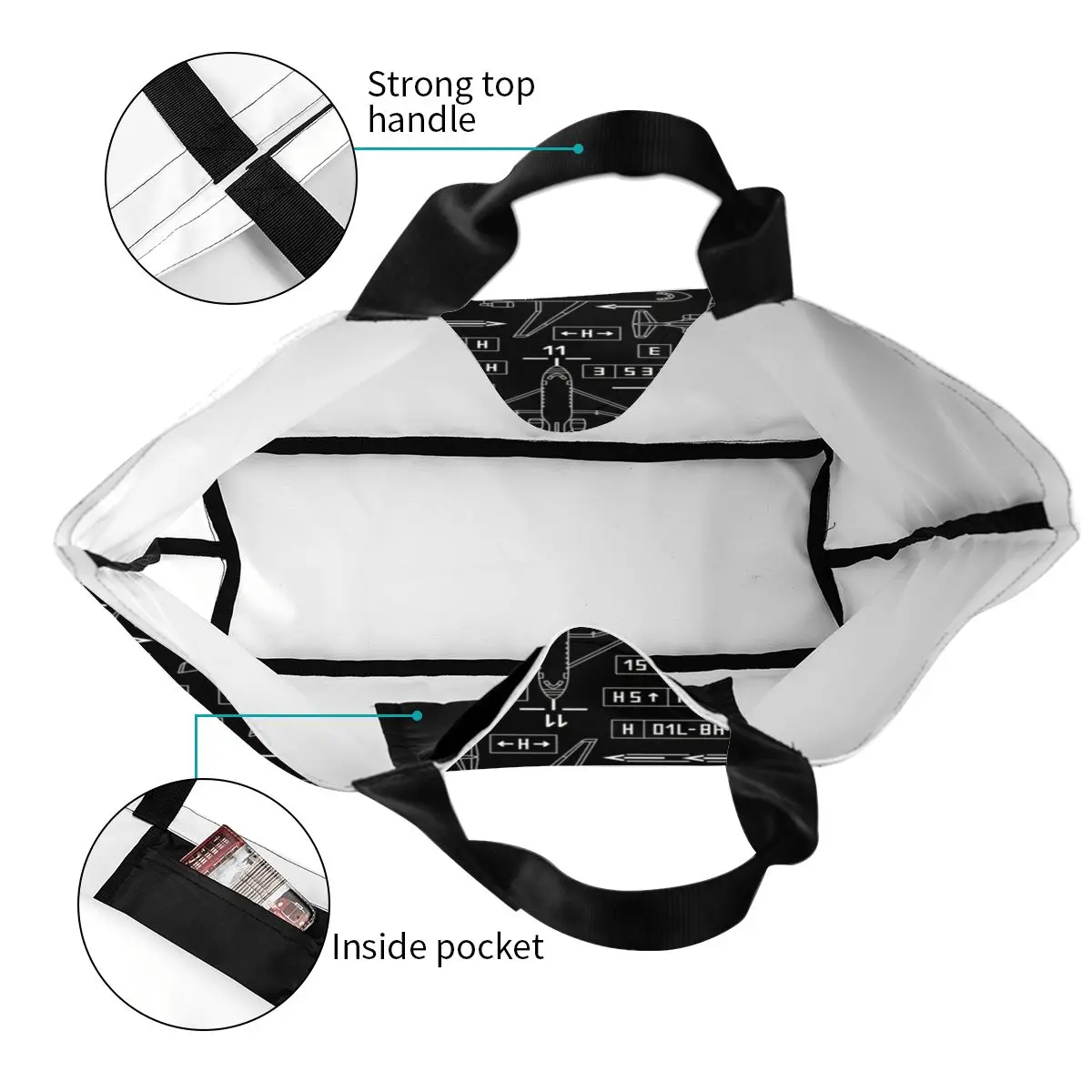 Bolso de mano con estampado divertido para avión de aviación, bolsas de compras de lona para reciclaje, bolso de hombro para aviador, piloto y caza