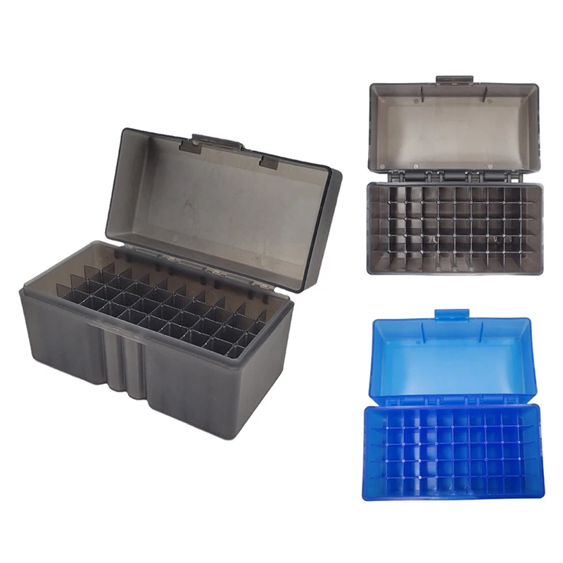 

50 Rouds Bullet Box.223 Pistol Rifle Ammo Carry Storage Box Flip-Top Bullets Case Hunting Accessory 125x75x70mm