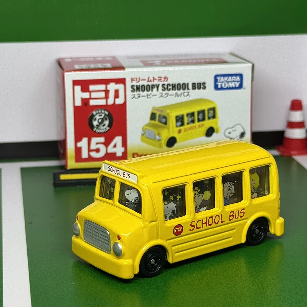 

Takara Tomy Tomica Dream 154 Tomica Snoopy, школьный автобус, грузовик, литье под давлением, статический сплав, режим автомобиля, коллекция, дисплей, игрушка для мальчика, подарок