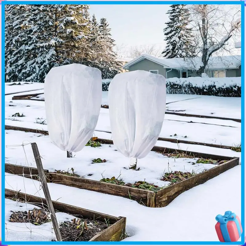 

2-Pack Plant Covers Freeze Protection 42 X 45In, Frost Cloth Plants Jacket Drawstring Tree Cover For Outdoor Plants Easy Install