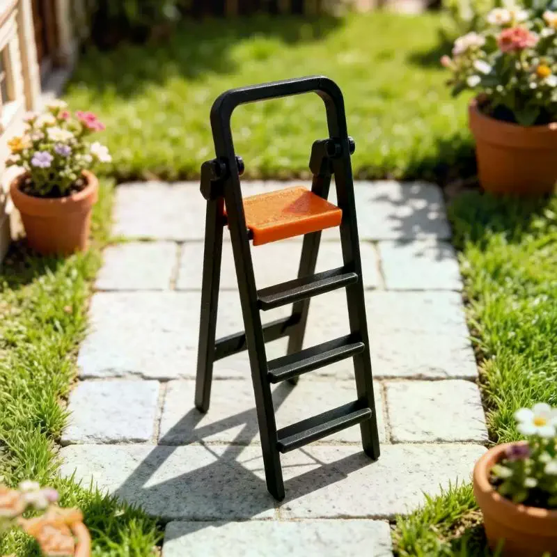 Dollhouse Mini Plastic Ladder Model Dollhouse Furniture Ladder Decor Toy Accessories Micro Scene Construction Props