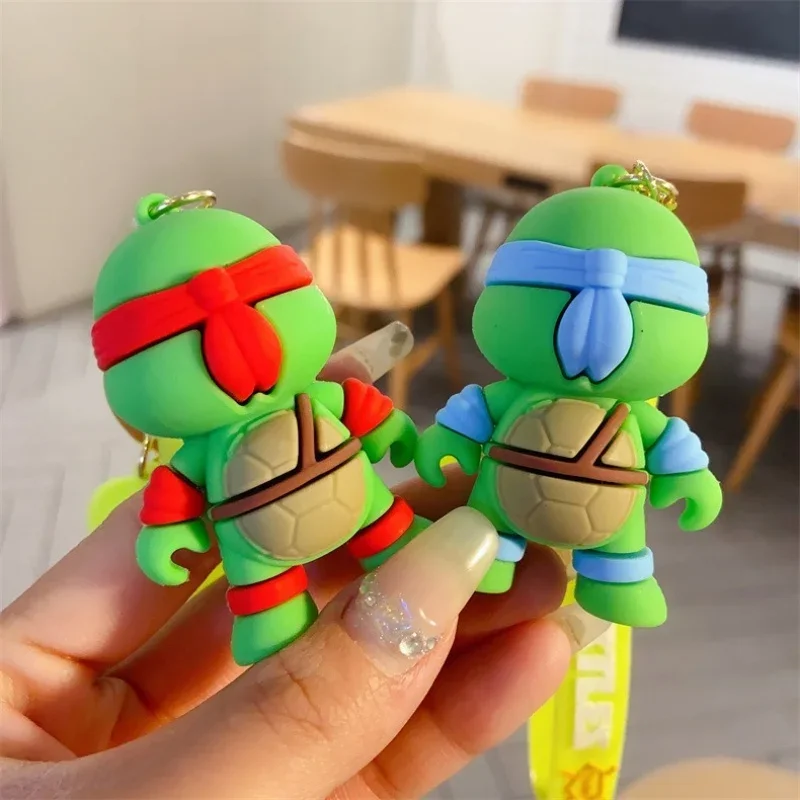 LLavero de Tortugas Ninja para niños y adultos, colgante de dibujos animados para mochila escolar, llavero de Anime, accesorios para llaves de