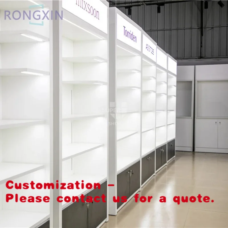 Customize.Design Manufacture Cosmetic Display Cabinets Racks LED Lighting Customizable Color Duty-Shop Furniture Perfum