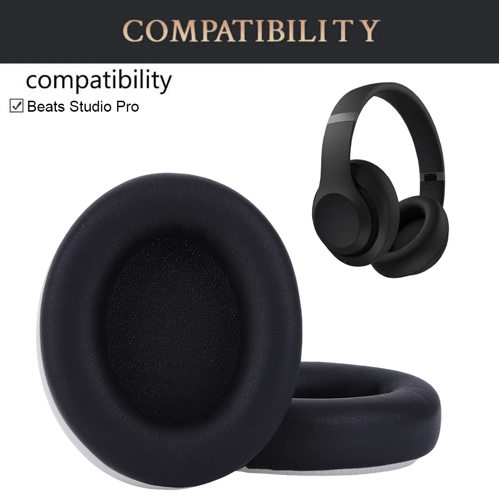 เปลี่ยนแผ่นรองหูฟังเบาะหนังชุดหูฟังแผ่นรองหูฟังถ้วยหูอะไหล่ซ่อม Earmuffs สําหรับ Beats Studio Pro หูฟัง