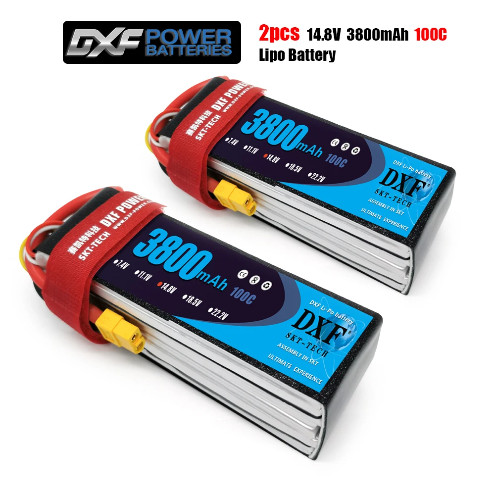 2PCS DXF 7.4V 11.1V 15.2V 14.8V 22.2V 2S 3S 4S 6S 3800mAh 5200Mah 6300Mah 6500mAh 6200mAh 6750mAh 8000mAh 7000mAh Lipo Batteries