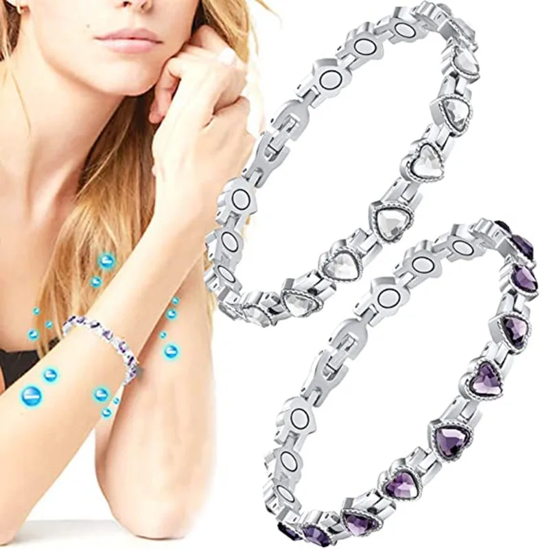 Moonstone Amethyst Bracelet For Weight Loss Natural Amethyst Body-Purify Bracelet Amethyst Healthy Slimming Bracelets For Woman