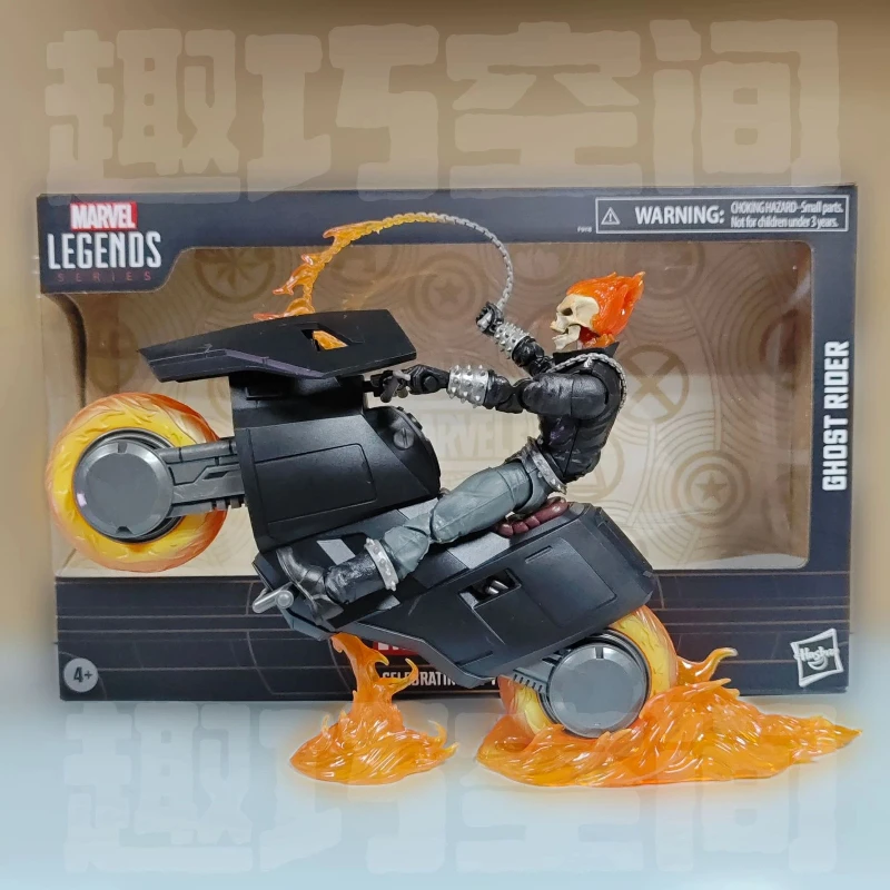 

New18cm Marvel Legends 85th Anniversary Ghost Rider 6 Inch Articulated Action Figure With Hell Cycle Collectible Model Gift Fans