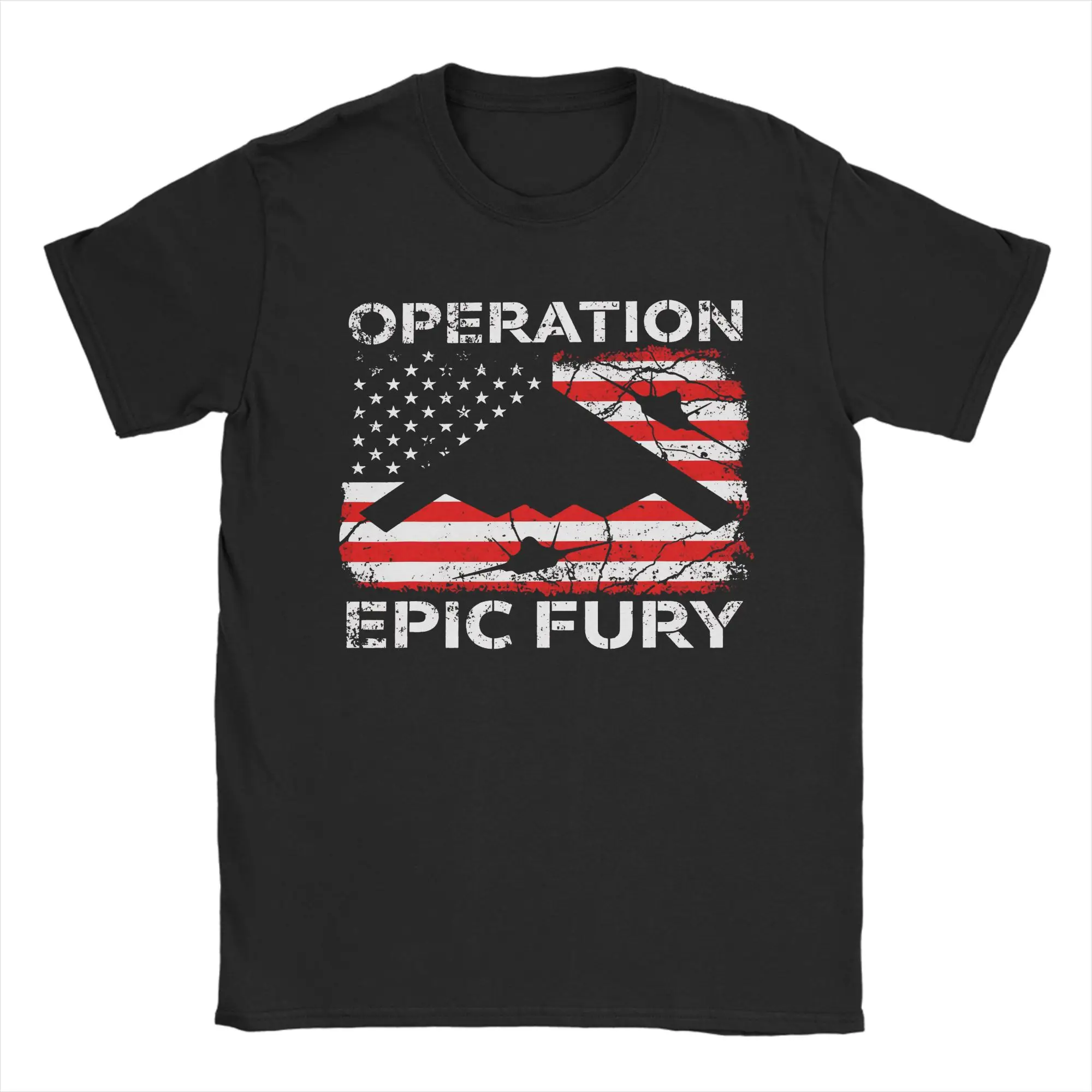 Operation Epic Fury Men T Shirts  Novelty Tee Shirt Short Sleeve Round Collar T-Shirt Cotton Gift Idea Clothes