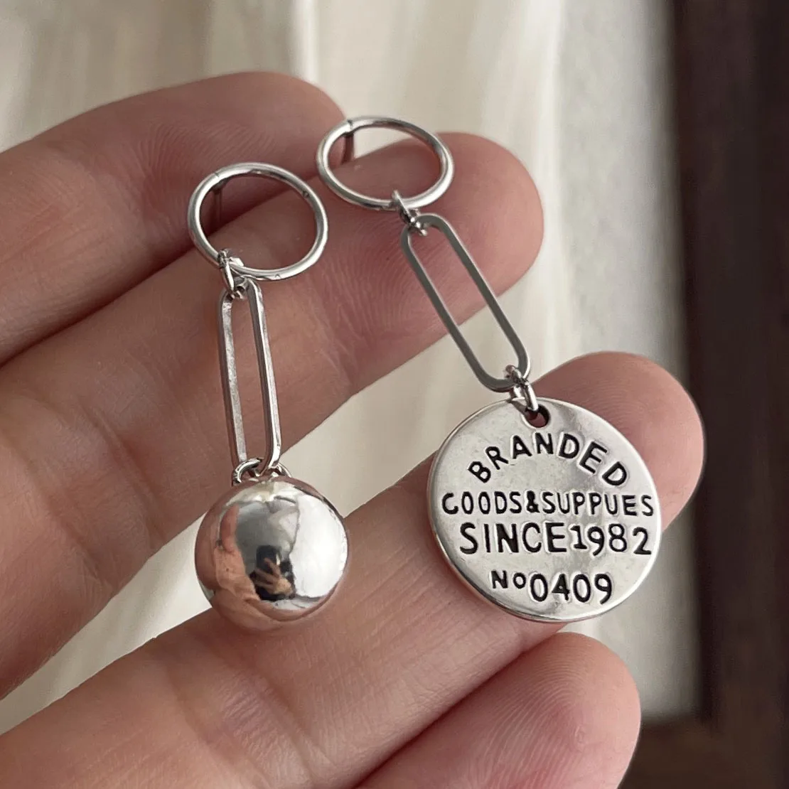 

925 Sterling Silver Vintage Earrings For Women Trendy Simple Letter Ball Earring Jewelry Prevent Allergy Party Accessories