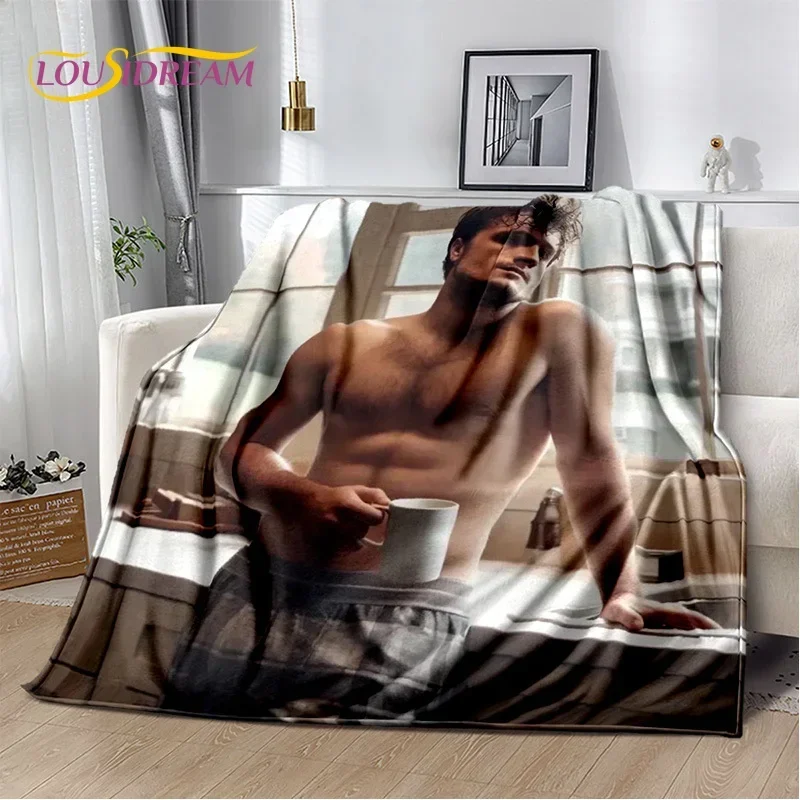 ثلاثية الأبعاد وسيم جوش هاتشرسون ستار لينة الفانيلا بطانية للأسرة غرفة نوم أريكة نزهة ، رمي بطانية لتغطية في الهواء الطلق الترفيه هدية