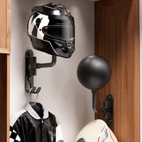 180°  Soporte para casco de motocicleta  Montado en la pared  Metal  Soporte para casco de motocicleta  Con 2 ganchos  Percha para casco  para  Motocicleta  Abrigos de bicicleta  Tapa