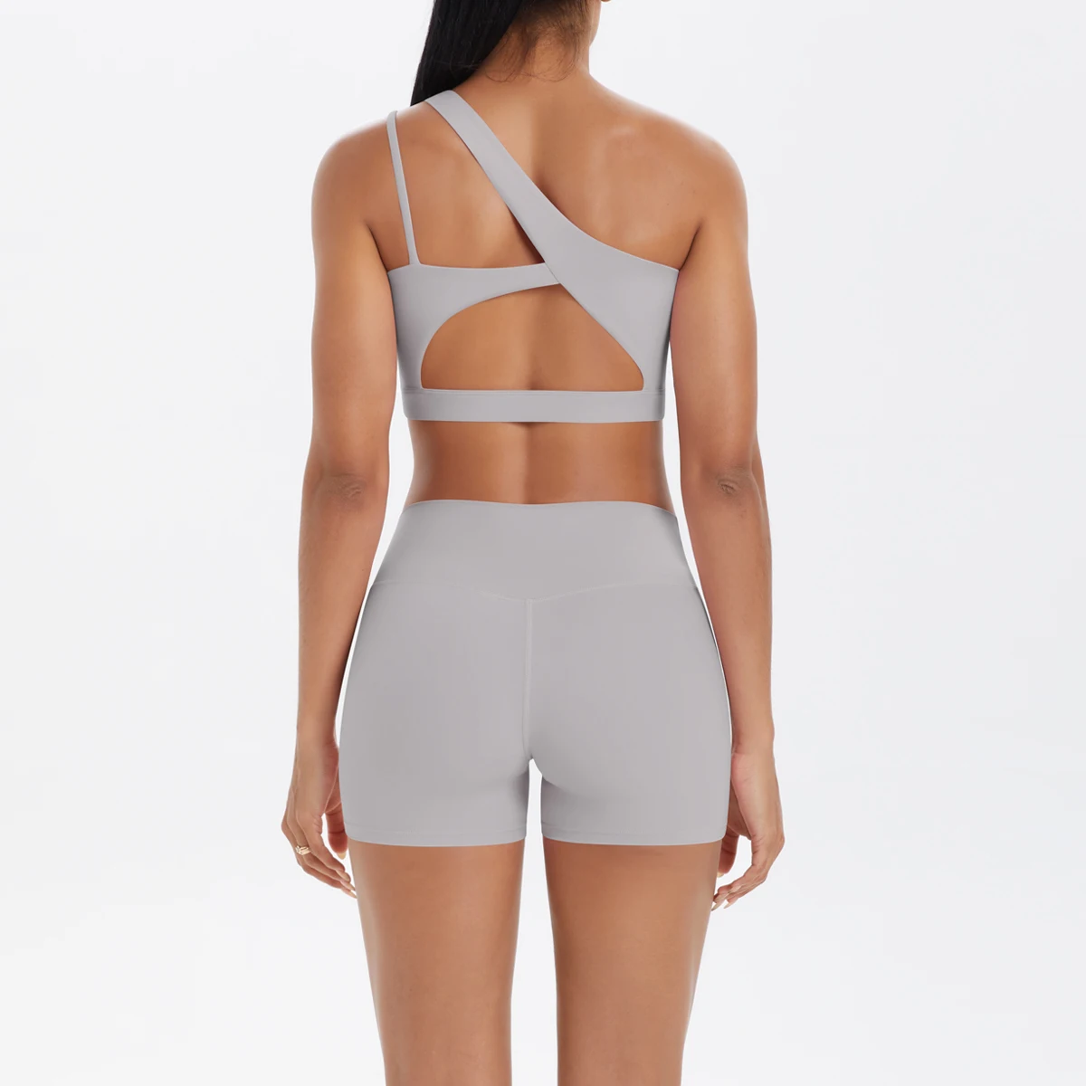 Yoga Anzug Sport Set Gym Sport Crop Tops Einfarbig Nylon Yoga Bh Laufen Radfahren Sport Gym Workout Yoga Shorts – Detail 32