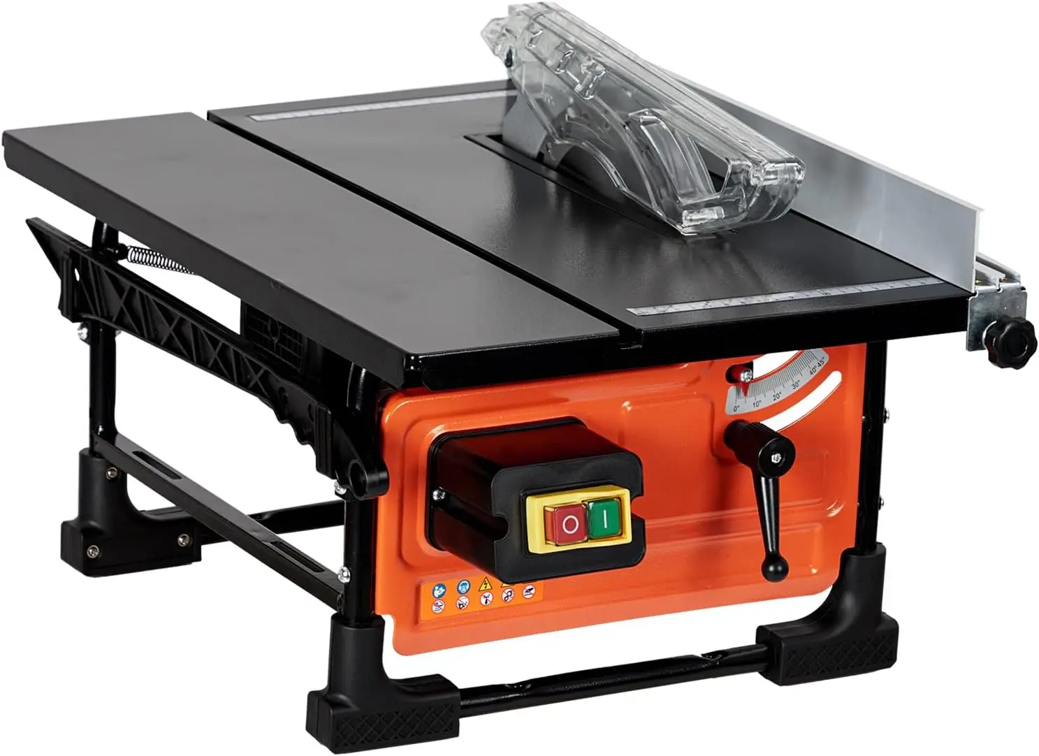TWISTER.CK 800W Portable 8-Inch Table Saw for Jobsite – 6.7A Copper Motor, 3,576 RPM, 24T Blade – Sliding Miter Gauge, Lightweight Compact Design – Ideal for DIY Woodworking & Furniture Projects – Orange