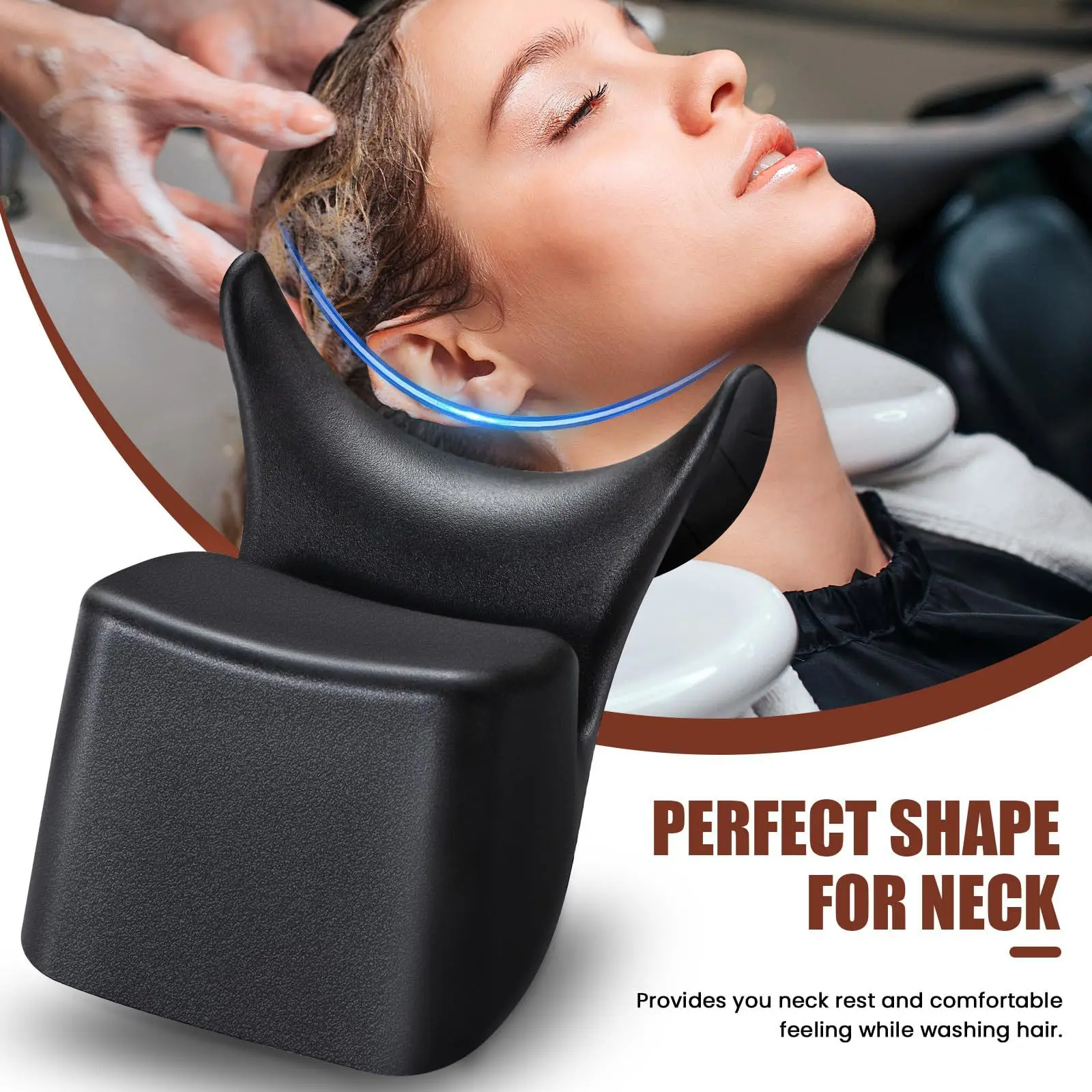 Silicone Shampoo Bowl Chair Neck Rest Non-Slip Beauty Salon Sink Neck Pillow Cushion For Barbershop Neck Support Accessory