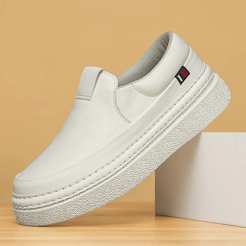 Large Size Fashion Trend Thick Soled Men Shoes British Style Leather Casual Shoes Comfortable Moccasins Men Flats Shoes