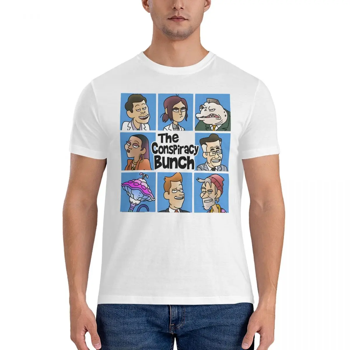 The Conspiracy Bunch Men T Shirt Inside Job Novelty Tee Shirt Short Sleeve Crew Neck T-Shirts 100% Cotton Summer Clothing