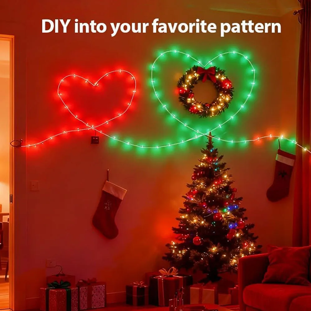Smart Fairy RGB String Light USB 10M/33FT Waterproof String Light with App Control, Sync to Voice & Music Valentine's Day Decor