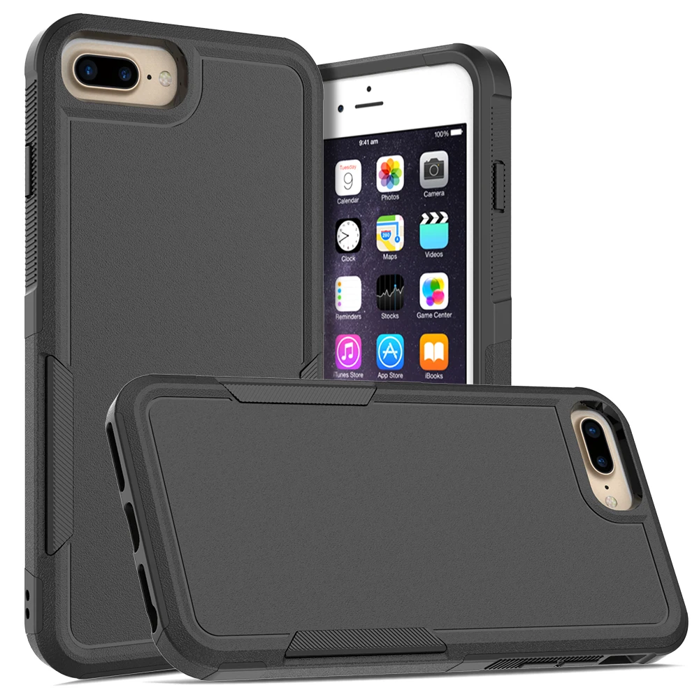 

New Fashion Armor TPU/PC Case for iPhone 8 Plus 7 7Plus iPhone6 Plus Hybrid Shell Dual Layer Strong Shockproof Protect Cover