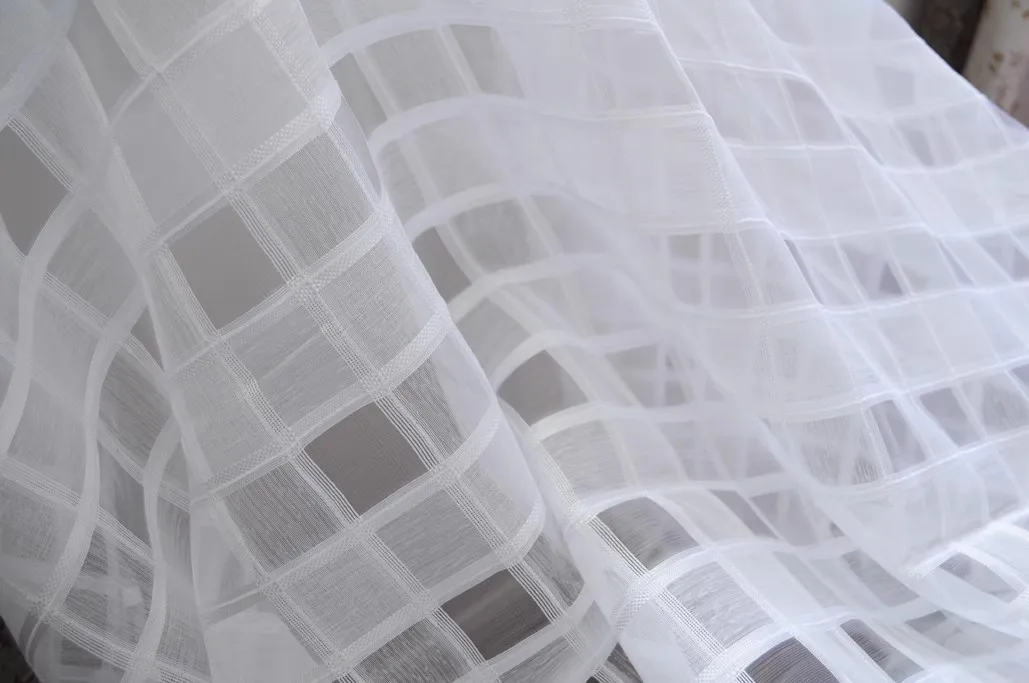 

1yard Exquisite mesh dress fabric DIY clothing fabrics White organza telas Plaid lace fabric for sewing